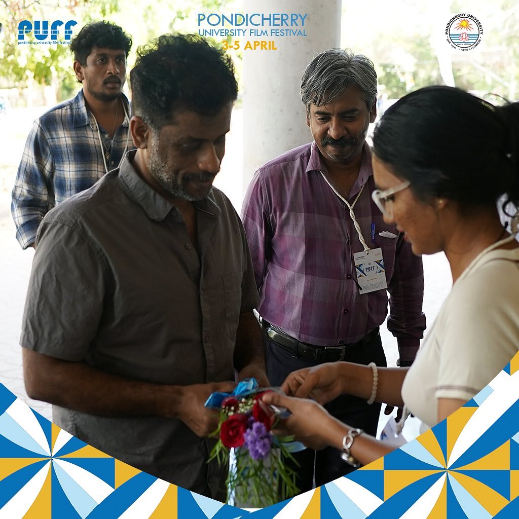 Director Jeo Baby graces the Pondicherry University Film Festival with his presence.#pufilmfest